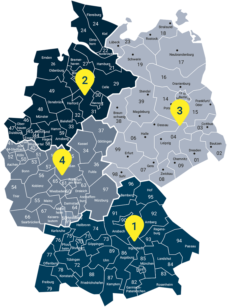 Vertriebsgebiete CARAT Deutschland